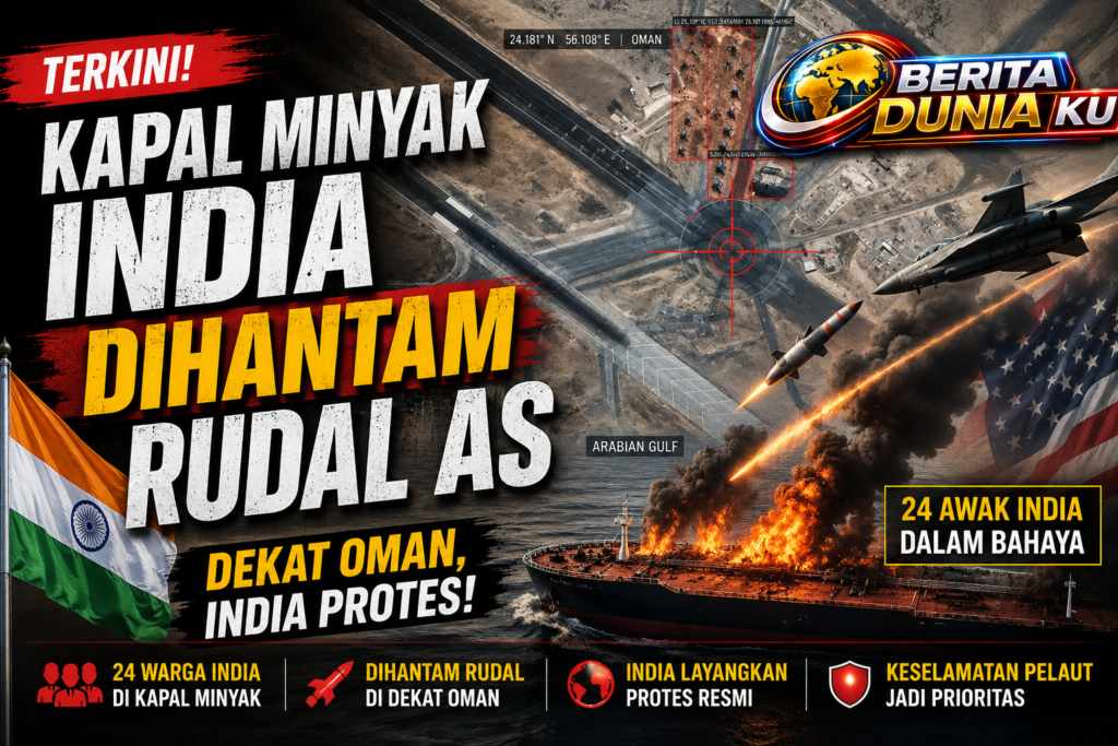 Kapal Minyak India Dengan Membawa 24 Warga Dihantam Rudal As Dekat Oman India Protes !