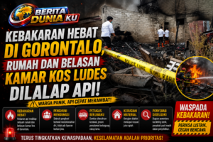 Kebakaran Hebat di Gorontalo, Rumah dan Belasan Kamar Kos Hangus Dilalap Api