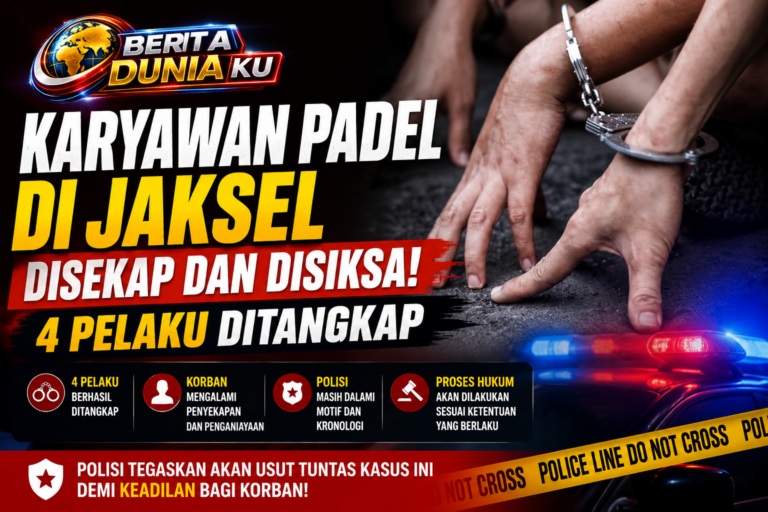 Karyawan Padel Jakarta Selatan Disekap dan Disiksa, Polisi Ringkus Empat Pelaku