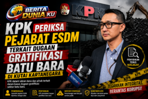 KPK Periksa Pejabat ESDM Terkait Dugaan Gratifikasi Batu Bara di Kutai Kartanegara