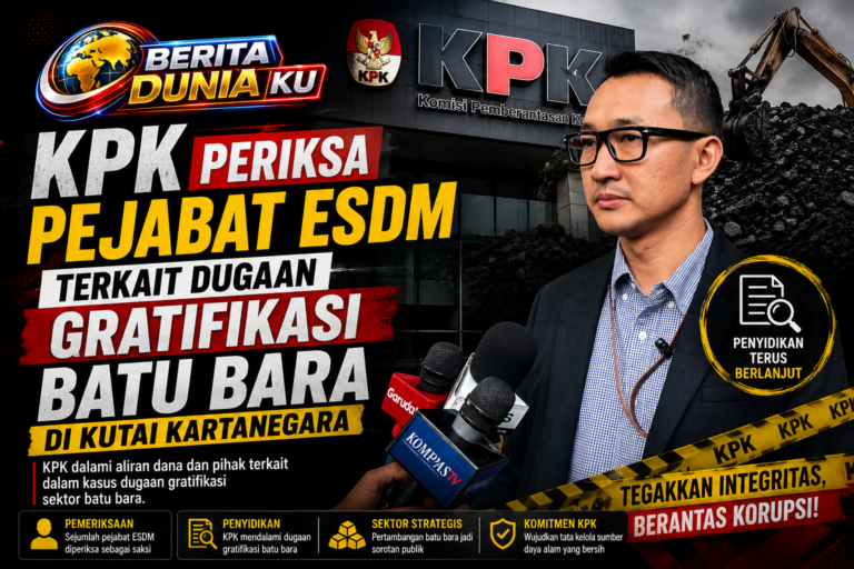 KPK Periksa Pejabat ESDM Terkait Dugaan Gratifikasi Batu Bara di Kutai Kartanegara