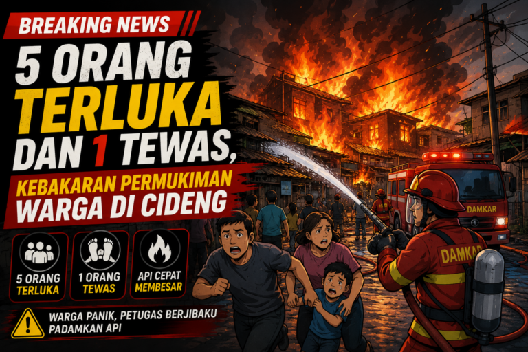 5 Orang Terluka Dan 1 Tewas, Kebakaran Permukiman Warga Di Cideng