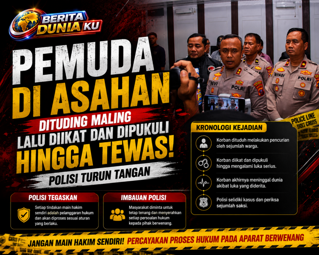 Tragis di Asahan, Pemuda Tewas Setelah Dituduh Mencuri dan Dianiaya Massa