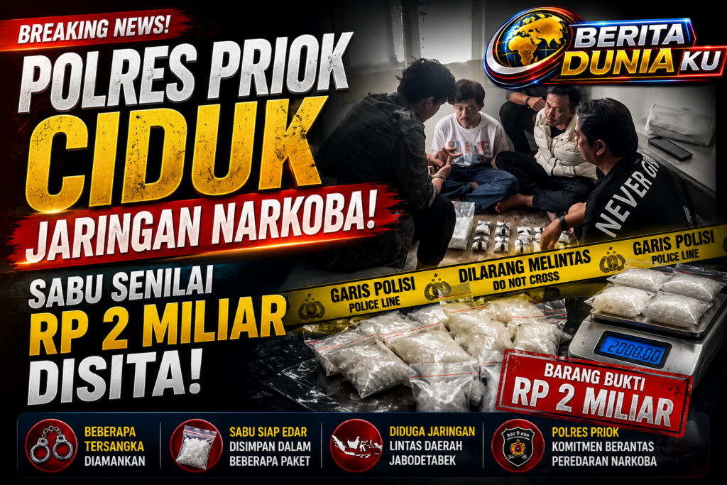 Polres Priok Ciduk Jaringan Narkoba, Rp 2 Miliar Sabu Disita