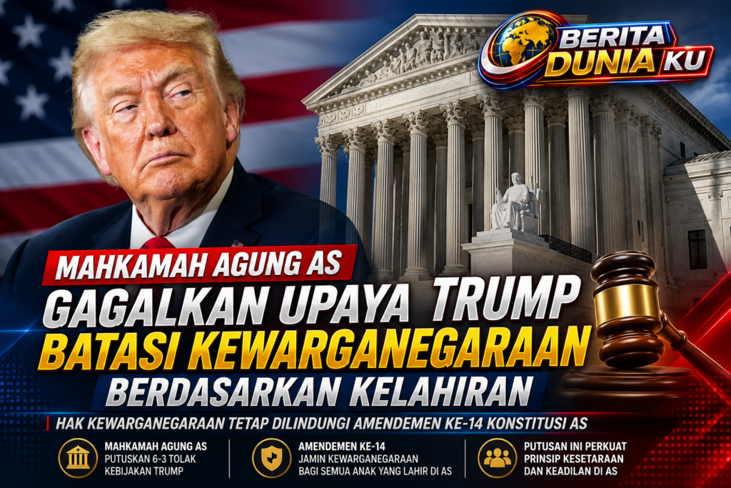 Mahkamah Agung AS Gagalkan Upaya Trump Batasi Hak Kewarganegaraan Berdasarkan Kelahiran