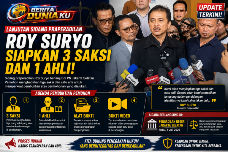 Roy Suryo Hadirkan Tiga Saksi dan Ahli di Sidang Praperadilan, Agenda Pembuktian Berlanjut