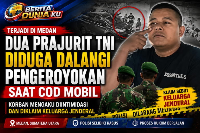 Dua Prajurit TNI Diduga Terlibat Pengeroyokan saat COD Mobil di Medan, Klaim Keluarga Jenderal Disorot