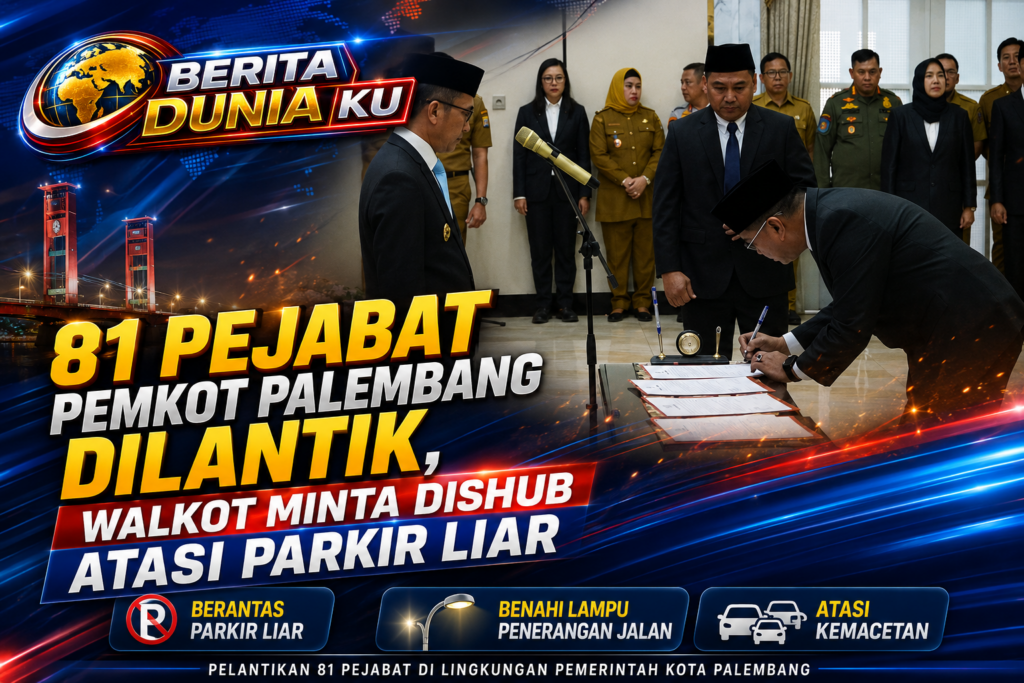 Ratu Dewa Lantik 81 Pejabat Pemkot Palembang, Kadishub Baru Diminta Berantas Parkir Liar
