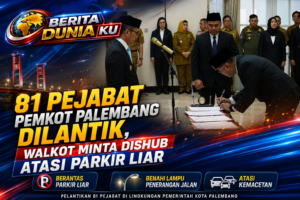 Ratu Dewa Lantik 81 Pejabat Pemkot Palembang, Kadishub Baru Diminta Berantas Parkir Liar
