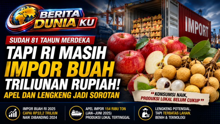 Impor Buah RI Tembus Rp33 Triliun, Apel dan Lengkeng Masih Jadi Sorotan
