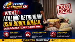 Aksi Maling Berakhir Apes, Tertidur di Rumah Korban lalu Diamankan Warga Saat Terbangun