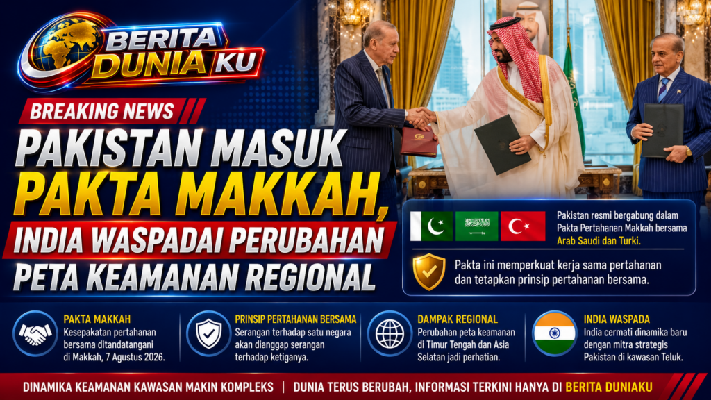 Pakistan Masuk Pakta Makkah, India Waspadai Perubahan Peta Keamanan Regional